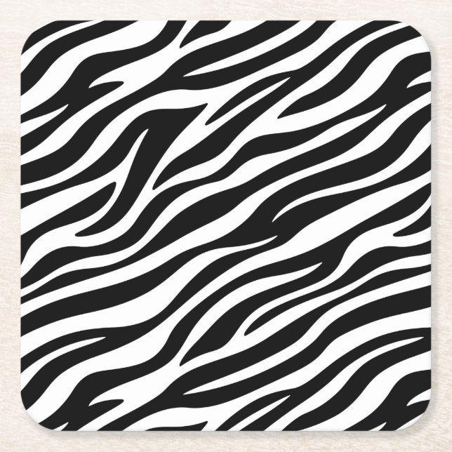Zebra Stripes Seamless Pattern Animal Print-60492 Square Paper Coaster (Front)