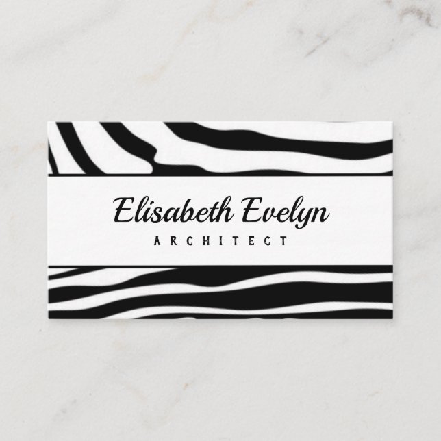 Zebra stripes seamless pattern business card (Front)