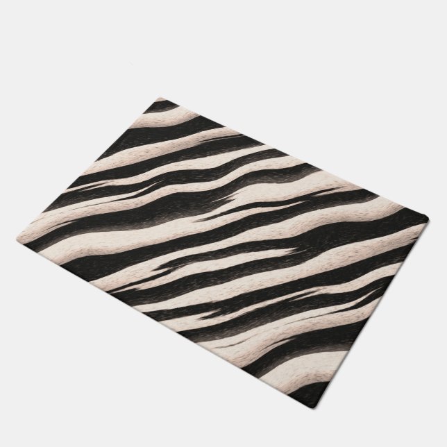 Zebra stripes seamless texture + your ideas doormat (Angled)