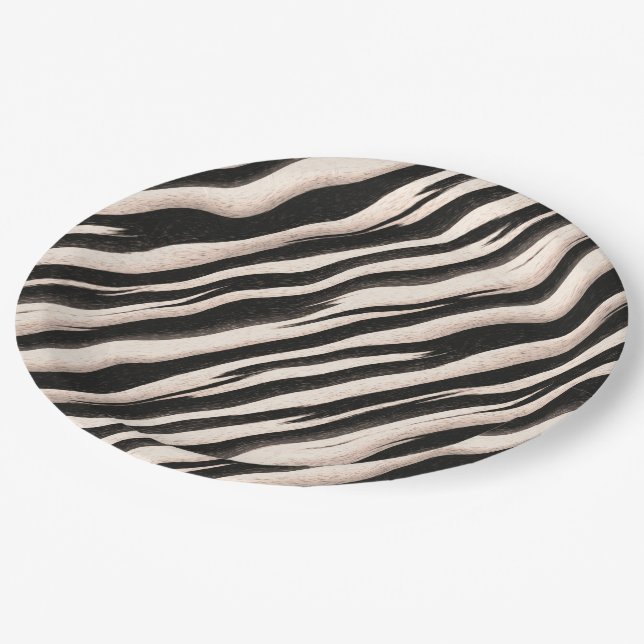 Zebra stripes seamless texture + your ideas paper plates (Angled)