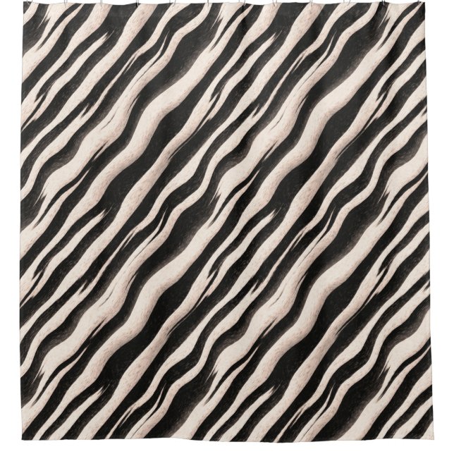 Zebra stripes seamless texture + your ideas shower curtain (Front)