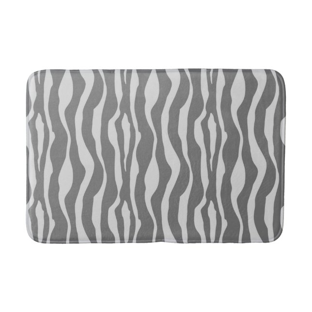 Zebra stripes - Shades of Grey / Gray Bathroom Mat (Front)