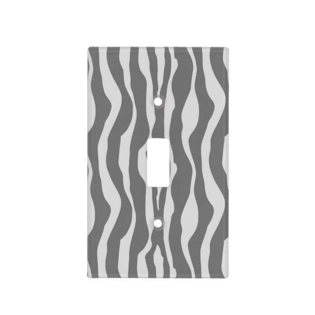 Zebra stripes - Shades of Grey Light Switch Cover (Front)