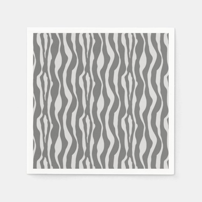 Zebra stripes - Shades of Grey Napkins (Front)