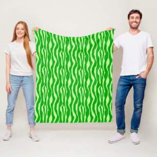 Zebra stripes - Shades of Lime Green Fleece Blanket