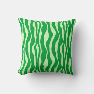 Zebra stripes - Shades of Lime Green Throw Pillow