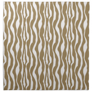 Zebra stripes - Taupe Tan and White Napkin