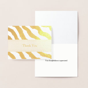 Zebra Stripes Thank You Foil Card