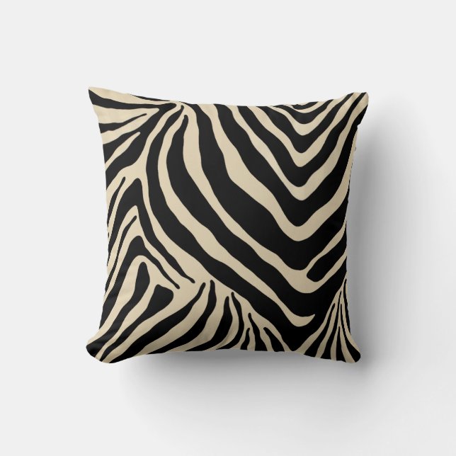 Zebra Stripes Throw Pillow (Front)