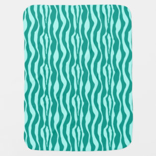 Zebra stripes - Turquoise and Aqua Baby Blanket