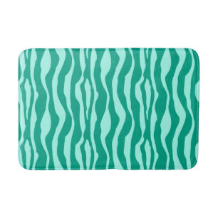 Zebra stripes - Turquoise and Aqua Bathroom Mat