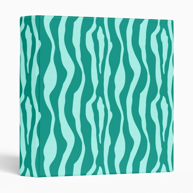 Zebra stripes - Turquoise and Aqua Binder (Front/Spine)