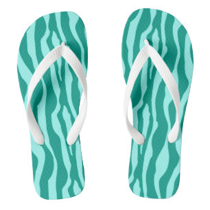 Zebra stripes - Turquoise and Aqua Flip Flops