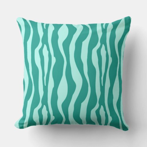 Zebra stripes _ Turquoise and Aqua Outdoor Pillow