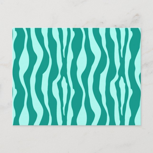 Zebra stripes - Turquoise and Aqua Postcard (Front)