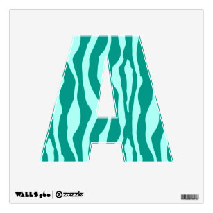 Zebra stripes - Turquoise and Aqua Wall Sticker