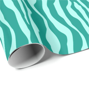 Zebra stripes - Turquoise and Aqua Wrapping Paper