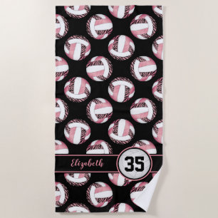 zebra stripes wild pink sporty girls volleyball beach towel