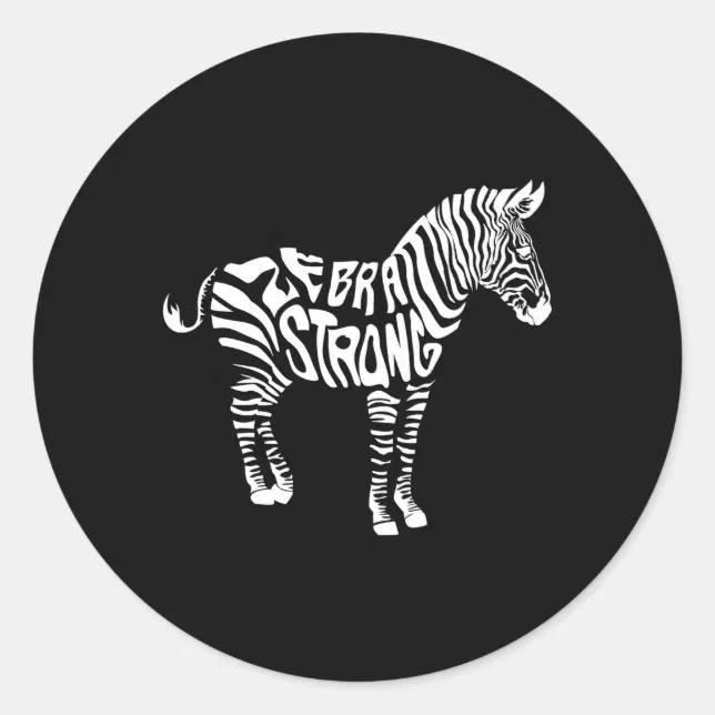 Zebra Strong Ehlers Danlos Syndrome Awareness Classic Round Sticker ...