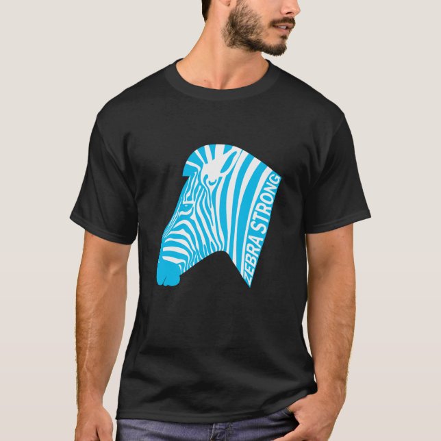 Zebra Strong - Invisible Illness Visible Strength T-Shirt (Front)