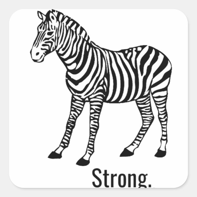 Zebra Strong Square Sticker (Front)