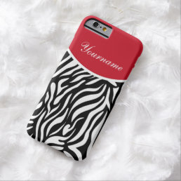 Zebra Style Monogram Barely There iPhone 6 Case