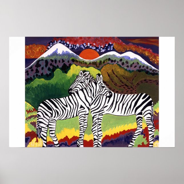 ZEBRA SUNSET,  African Collection  Poster (Front)