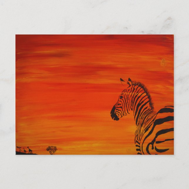 Zebra Sunset Postcard (Front)