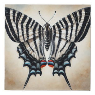 zebra swallowtail butterfly 220924IREF213 - Waterc Faux Canvas Print