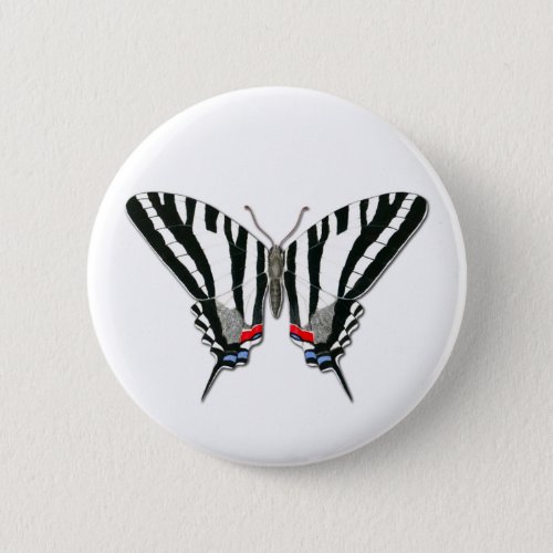 Zebra Swallowtail Butterfly Button