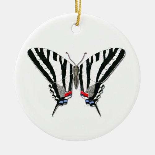 Zebra Swallowtail Butterfly Ceramic Ornament
