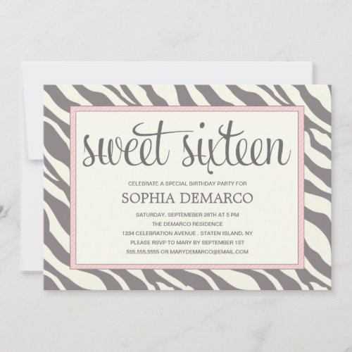 ZEBRA SWEET 16 | BIRTHDAY INVITATION