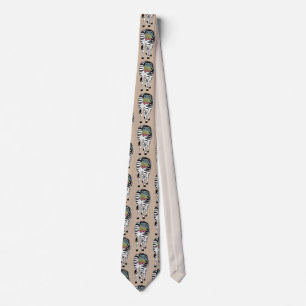 Zebra tattoo neck tie
