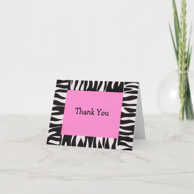 Zebra, Thank You Card (Front)
