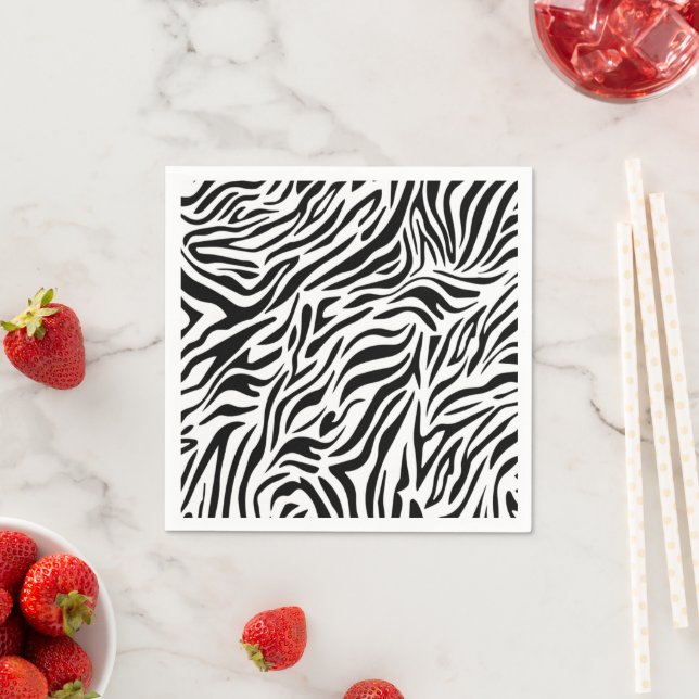 Zebra Theme Paper Napkins for Parties (Insitu)