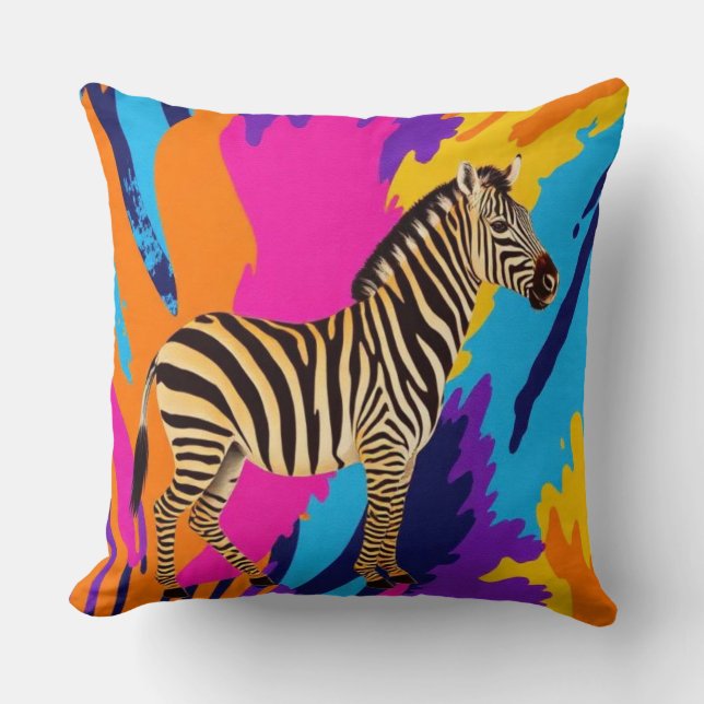 Zebra Throw Pillow (Front)