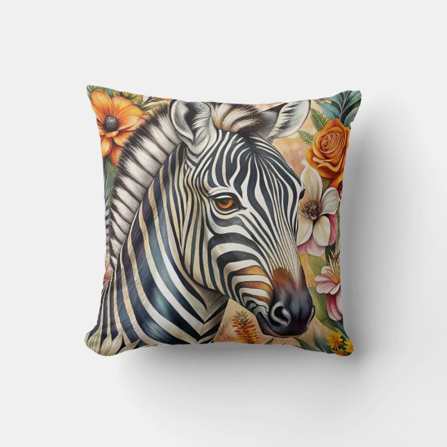 Zebra Throw Pillow (Front)
