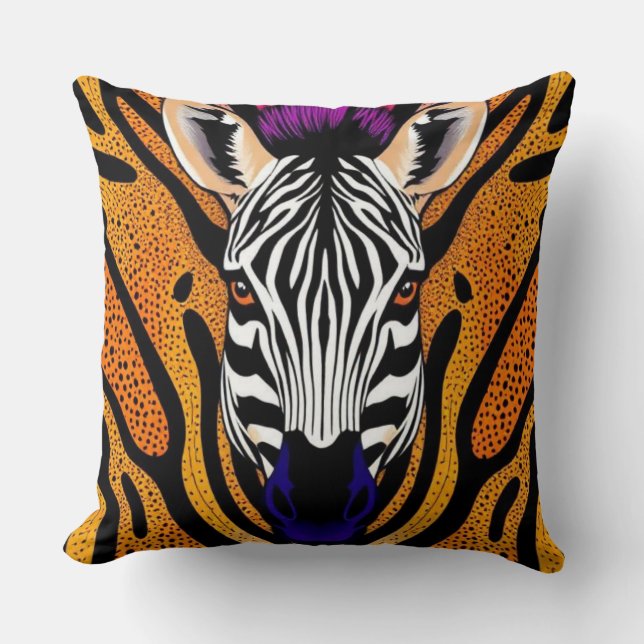 Zebra Throw Pillow (Front)