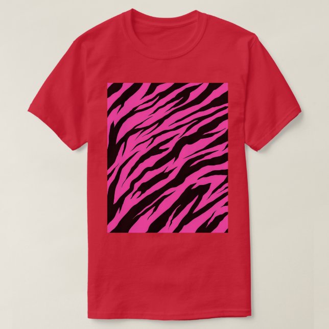 Zebra Tiger Print Pink Graphic T-Shirt (Design Front)