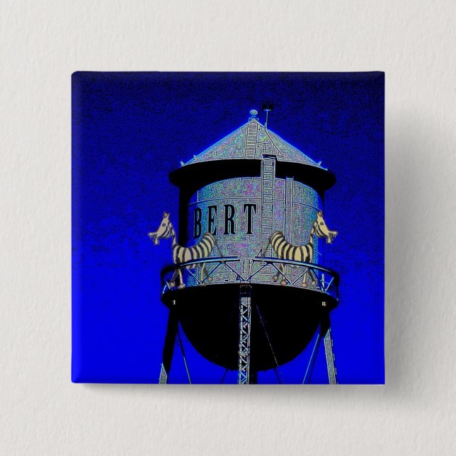 Zebra Tower Pinback Button (Front)