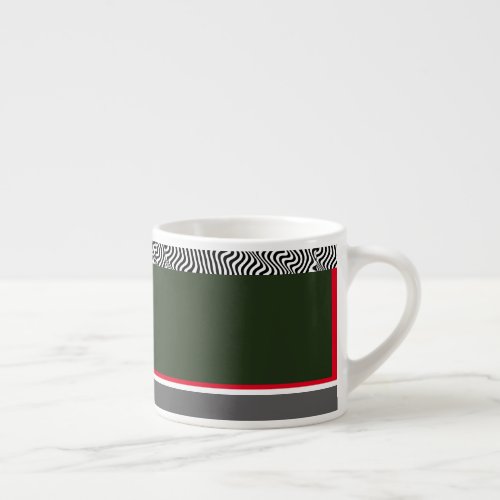 Zebra Trim Forest Green  Espresso Cup