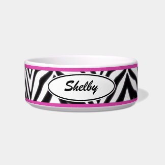 Zebra Trimmed Pet Bowl