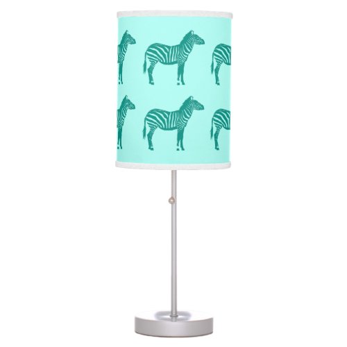 Zebra _ Turquoise and Aqua Table Lamp