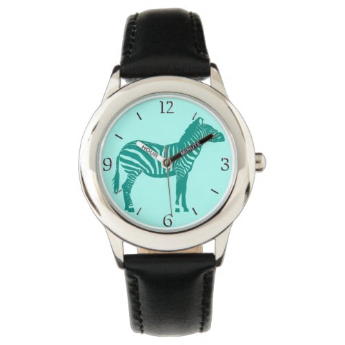 Zebra _ Turquoise and Aqua Watch