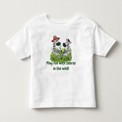 Zebra Twins in the Wild and Personalized Name Toddler T-shirt
