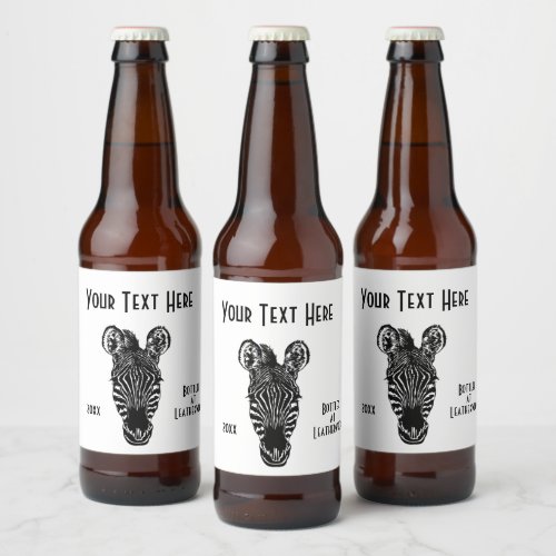 Zebra Unique  Beer Bottle Label