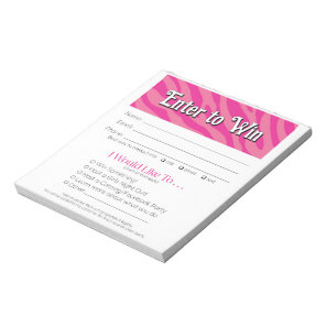 Zebra Vendor Event Leads Drawing Slip Booking  Notepad