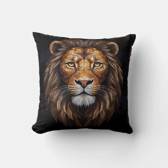 Zebra Vibrant Mosaic Throw Pillow (Front)