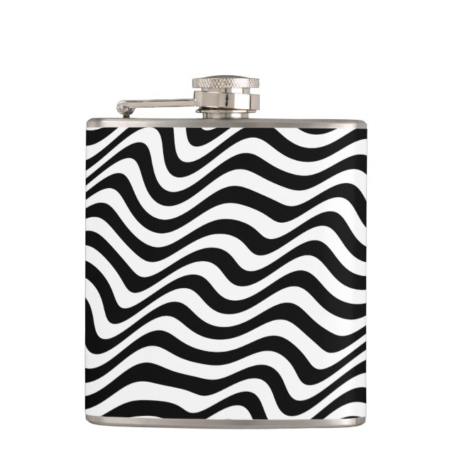 Zebra Vinyl Wrapped  Flask (Front)