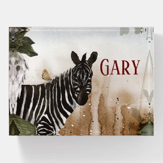 Zebra Watercolor Print Wildlife Paperweight